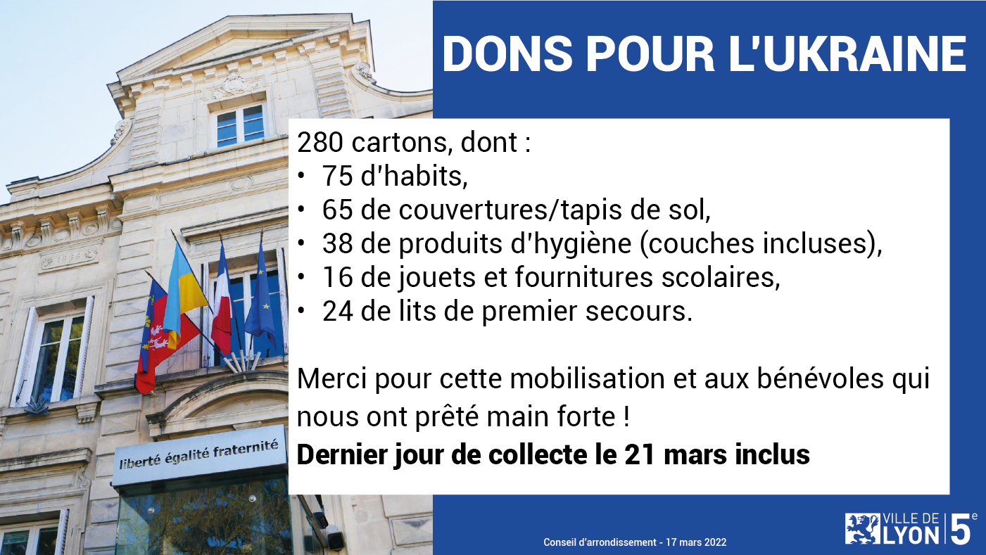 conseil d'arrondissement 17 mars Lyon 5 dons ukraine - 2 