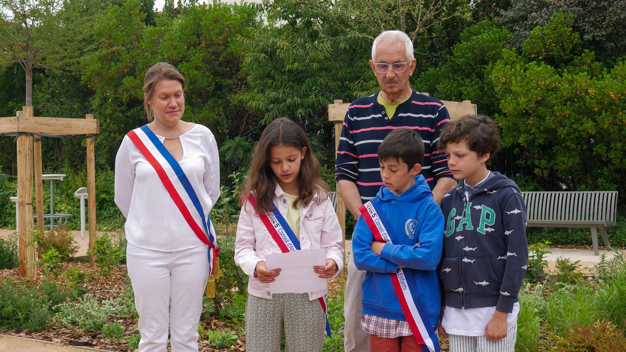 Square Chaillet inauguration prise de parole des élus du conseil d'arrondissement des enfants - 10 