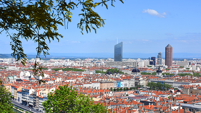Vue de Lyon depuis le jardin Abbé Larue
